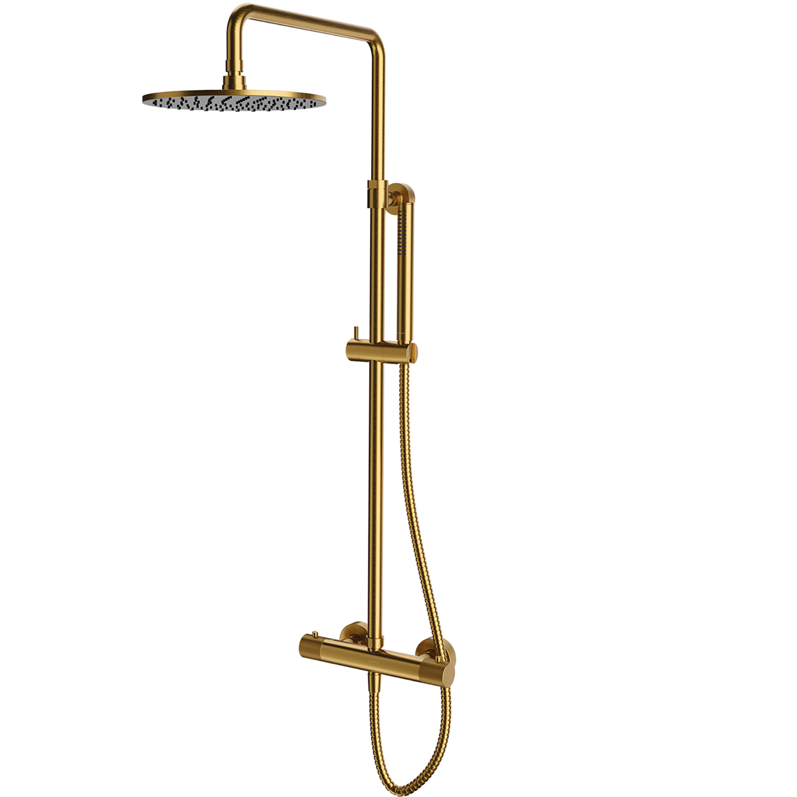 OMNIRES Thermostatisches Duschsystem CONTOUR oberflächenmontiertes goldgebürstetes CT8044GLB