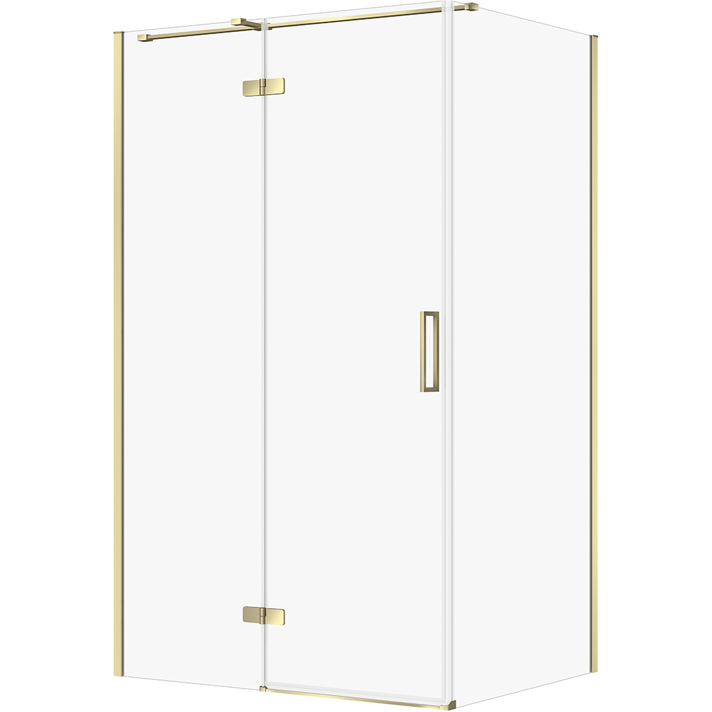 CERSANIT Rechteckige Duschkabine JOTA 120x90 links gold, transparentes Glas S160-030