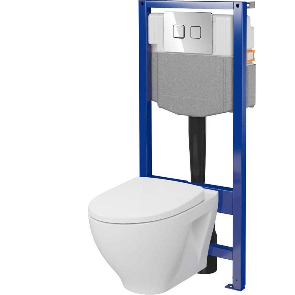 CERSANIT SYSTEM 50 PNEU Unterputz-Set SAVIO Schale, Sitz, Knopf ACCENTO chrom S701-956