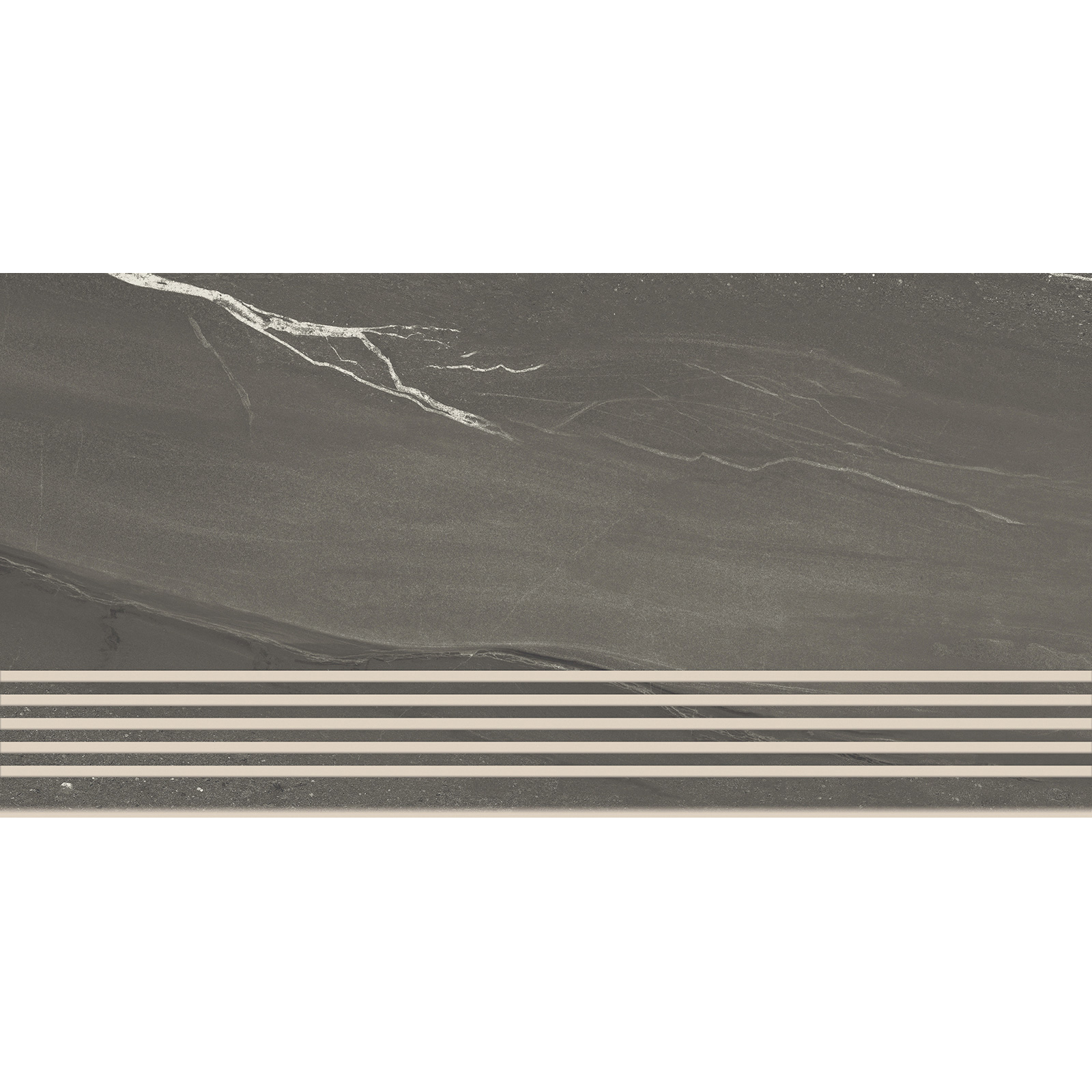 BODENFLIESE STUFENFLIESE STEINOPTIK MILD TOUCH GRAPHIT LAPPATO 29,8X59,8 CERSANIT