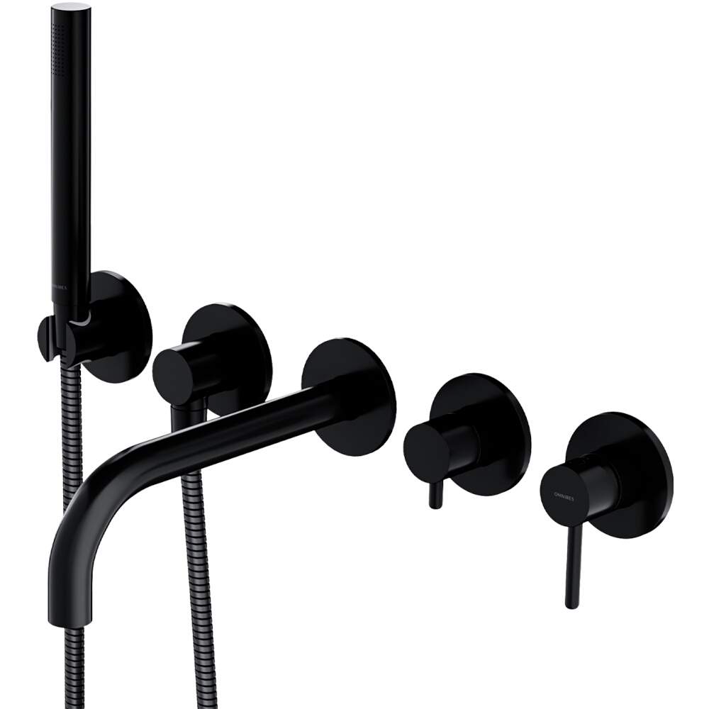 OMNIRES Y-bündig montierter Badewannenwasserhahn 5-Loch schwarz-halbmatt Y1237/1BL OMNIRES Y-bündig montierter Badewannenwasserhahn 5-Loch schwarz-halbmatt Y1237/1BL