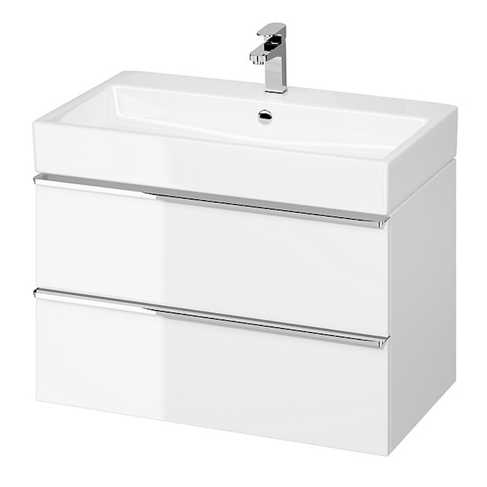 CERSANIT Unterschrank Waschtisch VIRGO 60 weiß Griff schwarz S522-018 ...