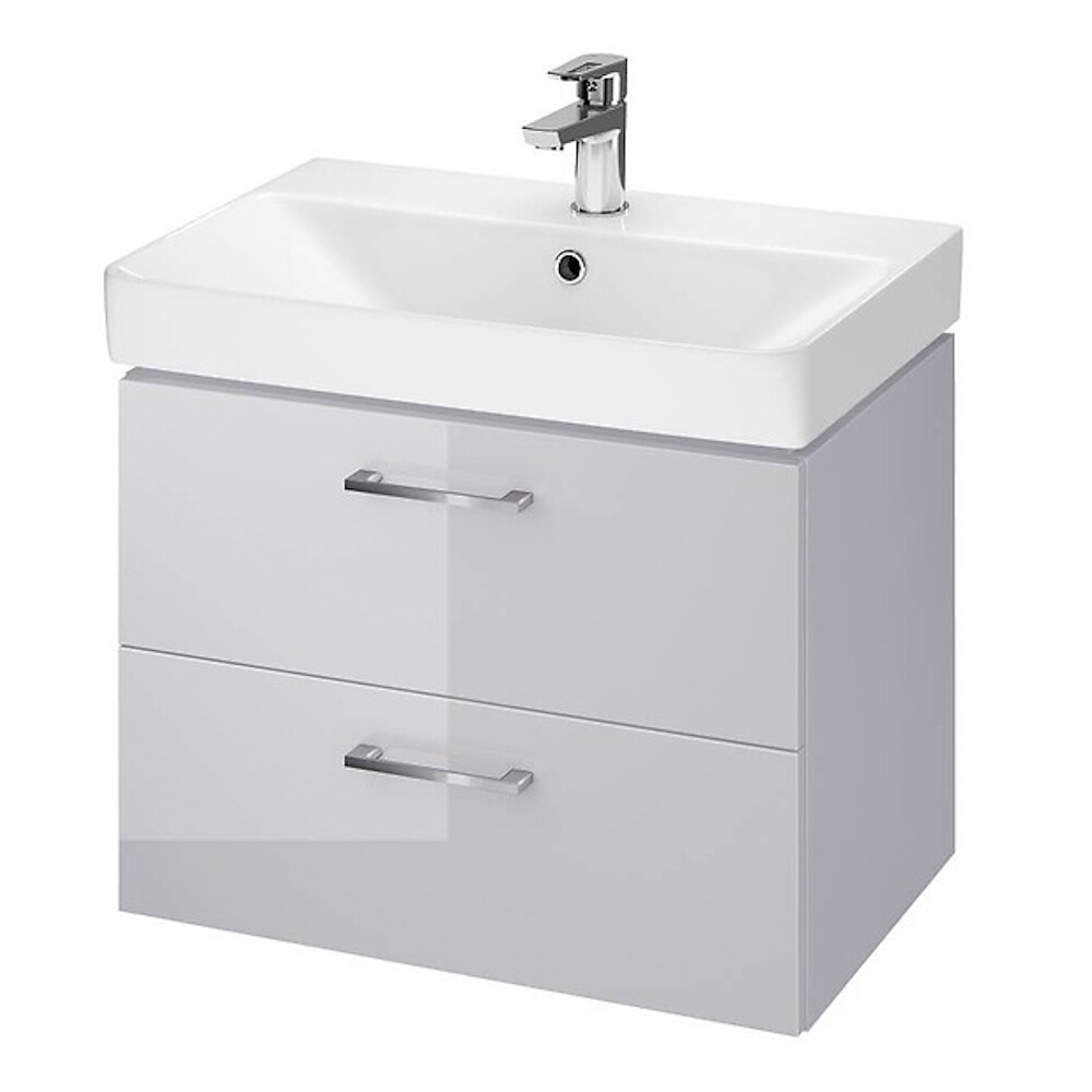CERSANIT Unterschrank mit Waschbecken im Set SET b278 LARA MILLE slim 60 grau dsm S801-317-DSM