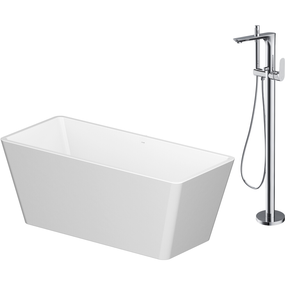 CERSANIT CREA rechteckige freistehende Badewannengarnitur 162x72 mit freistehender Armatur CREA S601-142