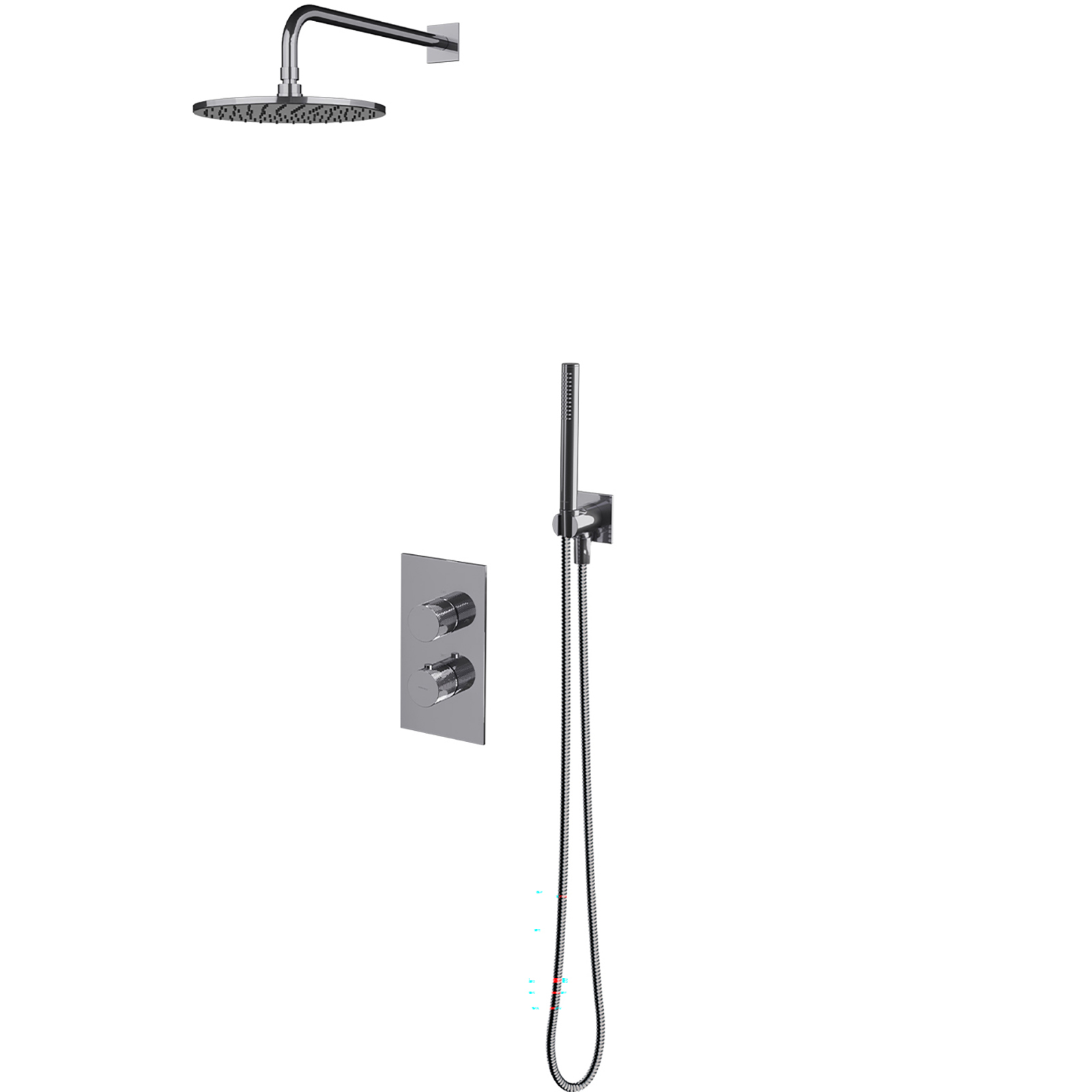 OMNIRES CONTOUR Thermostatisches Duschsystem mit eingebautem Chromglanz SYSCT11CR