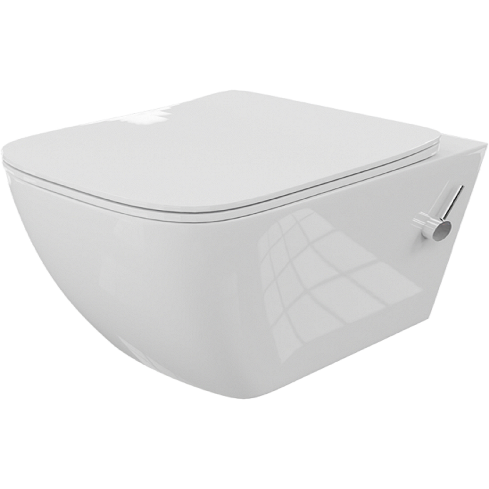 LAVITA Wandhängende WC-Schüssel PARANA flanschlos mit Bidetfunktion mit Duroplastsitz weiß