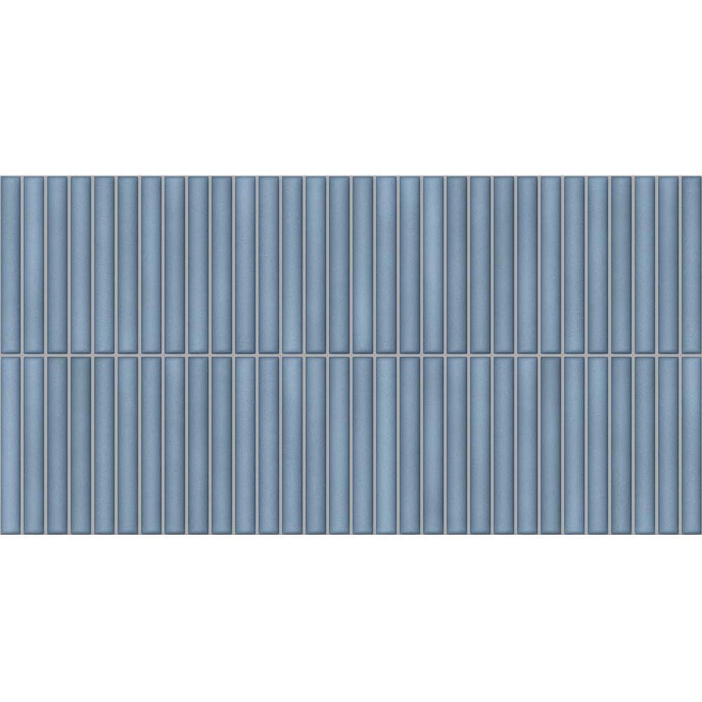 WANDFLIESE DECO ANGELO BLAU GLÄNZEND 32X62,5 MARQUIZ