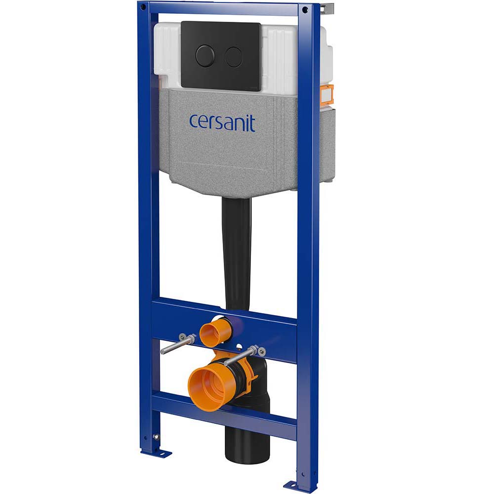 CERSANIT SYSTEM 50 pneumatischer Unterputzrahmen mit schwarzem Knopf S701-751