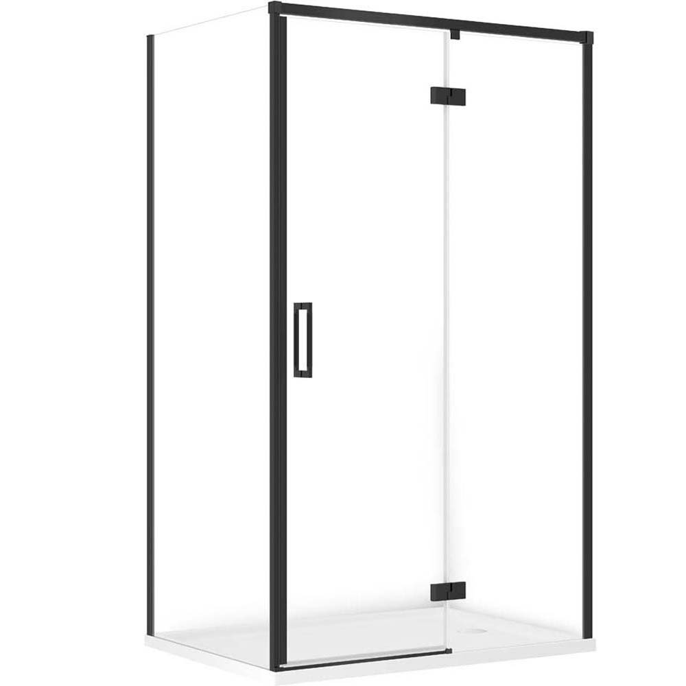 CERSANIT LARGA Duschkabine rechts schwarz 120x90 mit Duschwanne TAKO 120x90x4 weiß S601-336