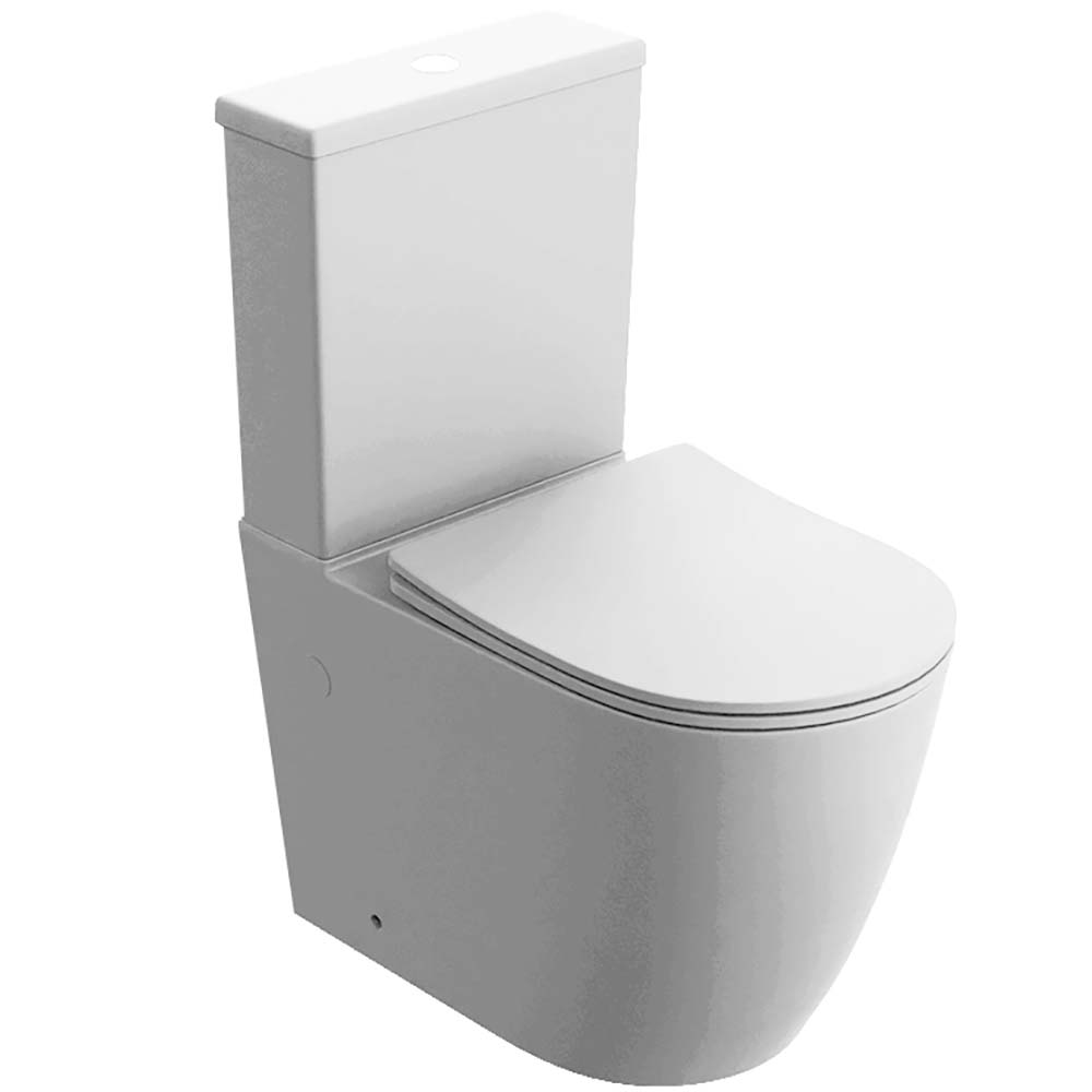 LAVITA Stand-WC NAUTILUS spülrandloses mit Duroplast-Sitz weiß