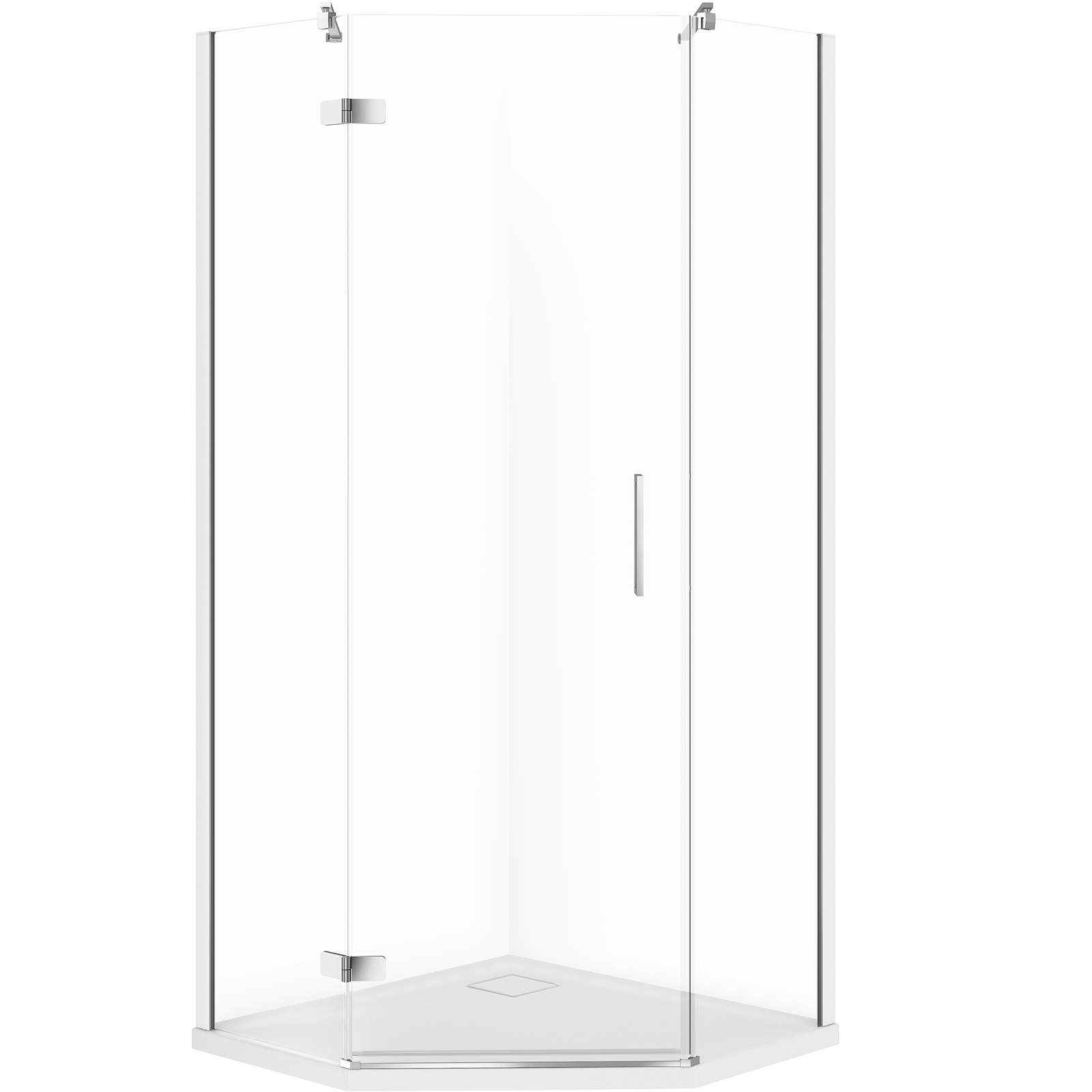 CERSANIT JOTA fünfeckige Duschkabine links chrom 80x80 mit Duschwanne TAKO slim S601-160 CERSANIT JOTA fünfeckige Duschkabine links chrom 80x80 mit Duschwanne TAKO slim S601-160