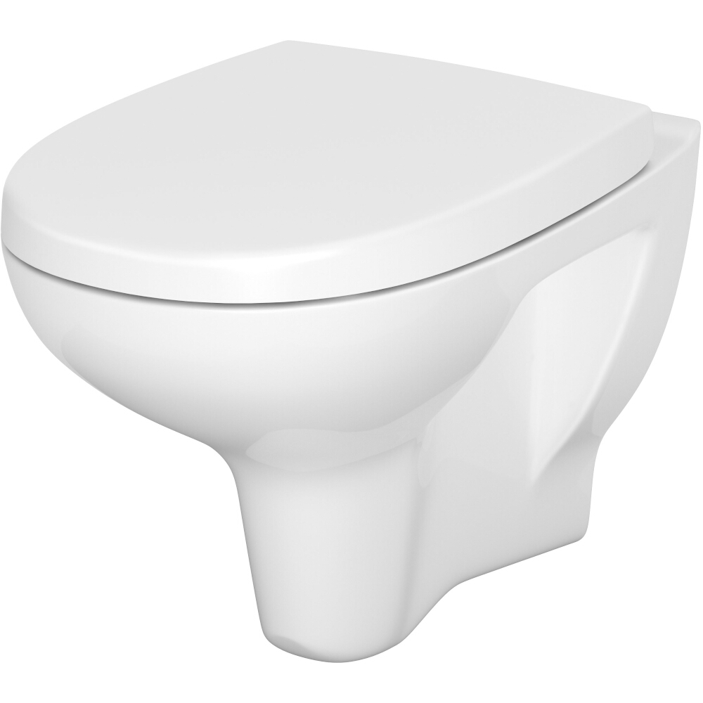 CERSANIT Wandhängende WC-Schüssel 813 ARTECO NEU Duroplast-Sitz antibakteriell langsamer Fall mit einfacher Entriegelung S701-178