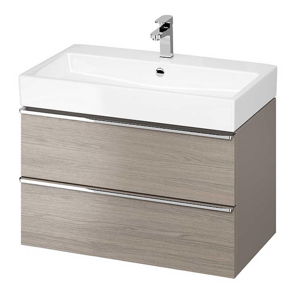 CERSANIT Waschtischunterschrank VIRGO 80 grauer Griff chrom S522-028