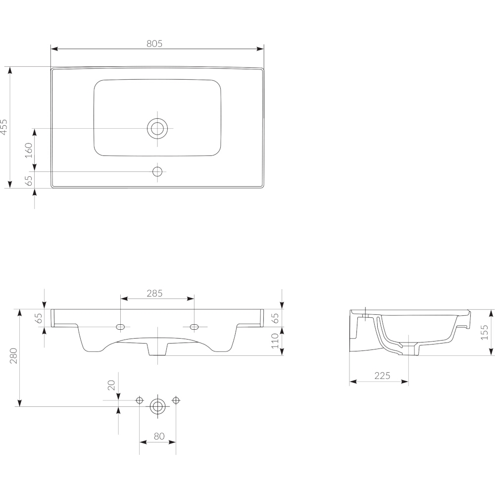 Waschtisch_CREA_80 Waschtisch CREA 80