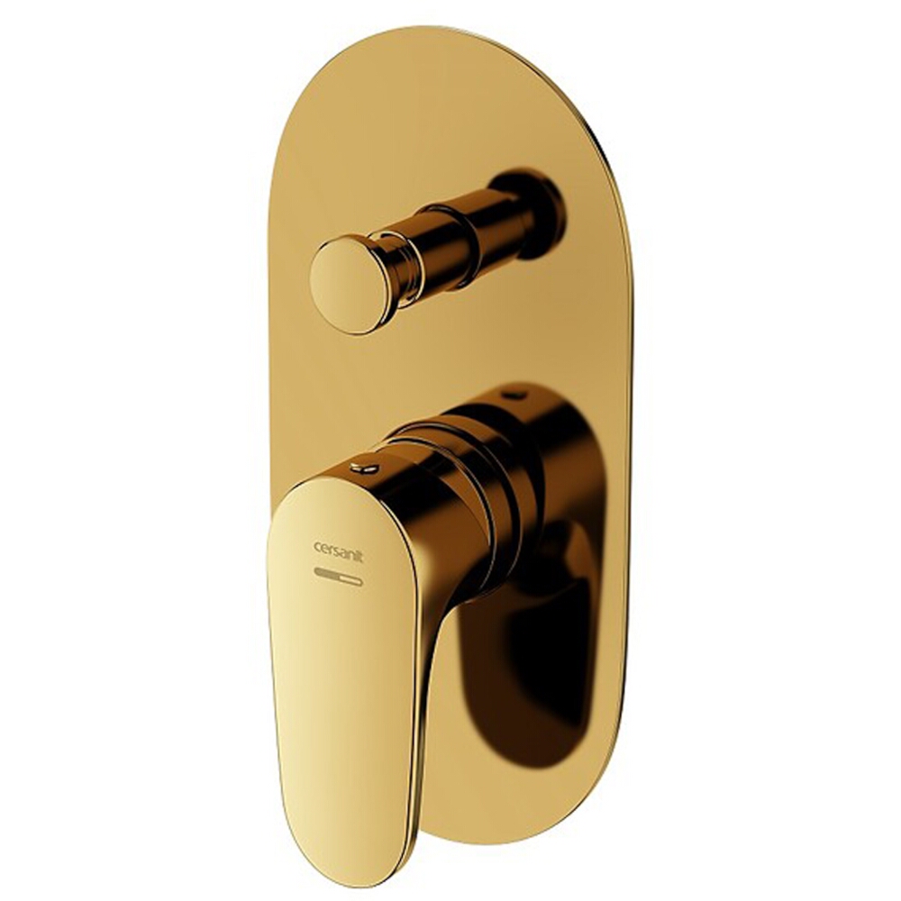 CERSANIT INVERTO Unterputz-Wannen- und Duscharmatur mit göttlichen Griffen 2 in 1 Gold S951-285