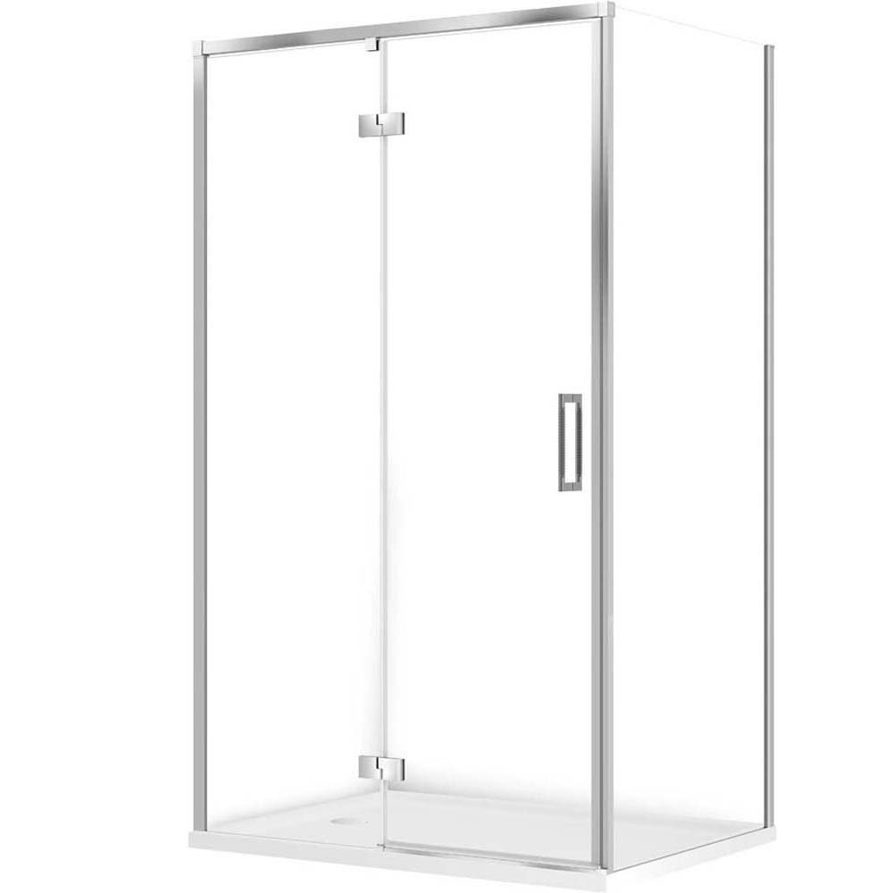 CERSANIT LARGA Duschkabine links chrom 120x90 mit Duschwanne TAKO 120x90x4 weiß S601-333
