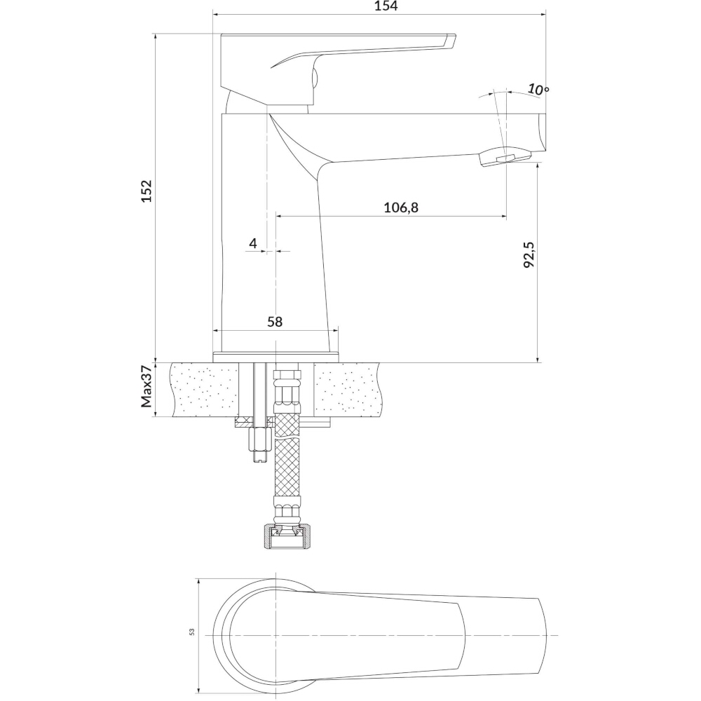 CERSANIT_MODUO_Chrom_Waschtisch-Standbatterie_S951-362 CERSANIT MODUO Chrom Waschtisch-Standbatterie S951-362
