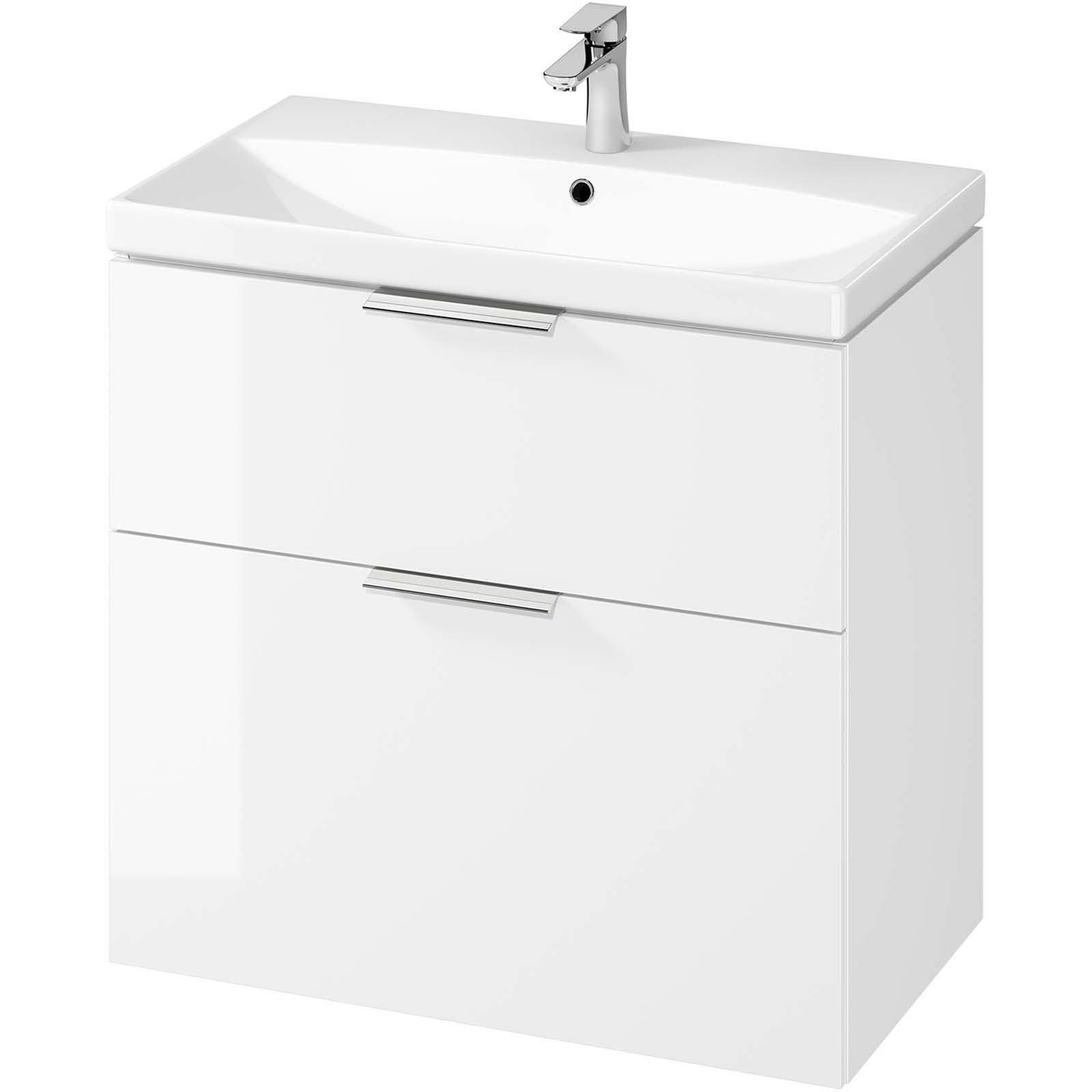 CERSANIT SET B590 CITY 80 weißer Schrank zur Selbstmontage mit CITY 80 Waschbecken S801-423