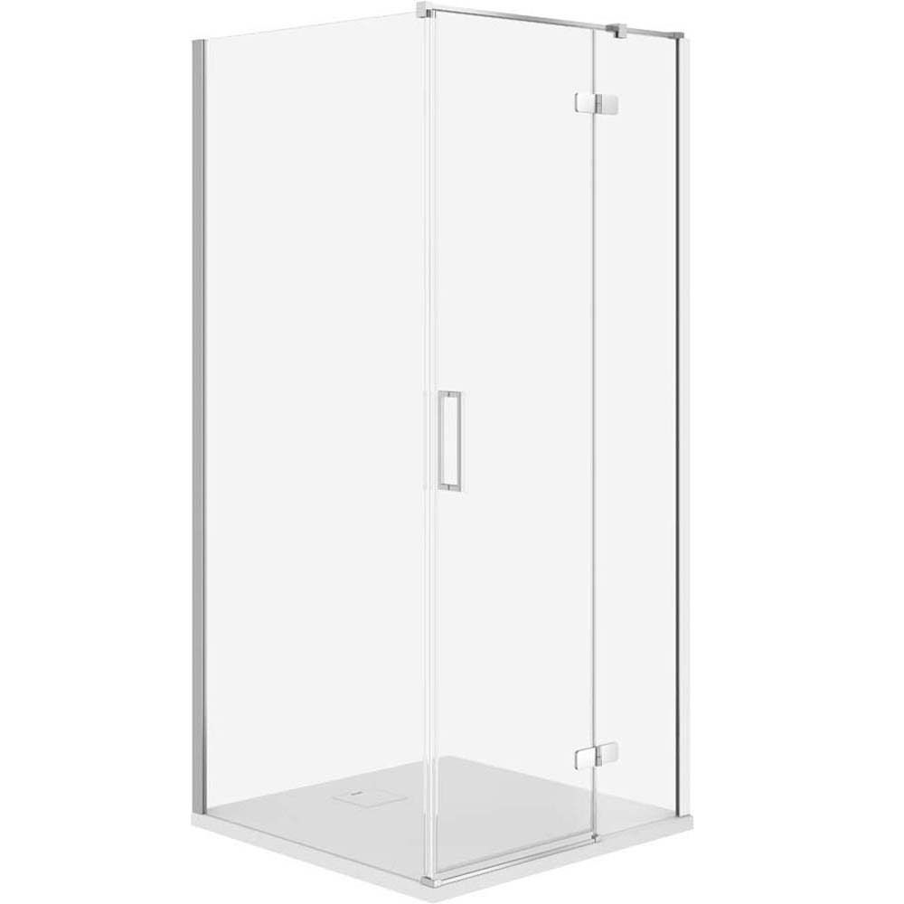 CERSANIT JOTA Duschkabine rechts chrom 90x90 mit Duschwanne TAKO slim weiß S601-168