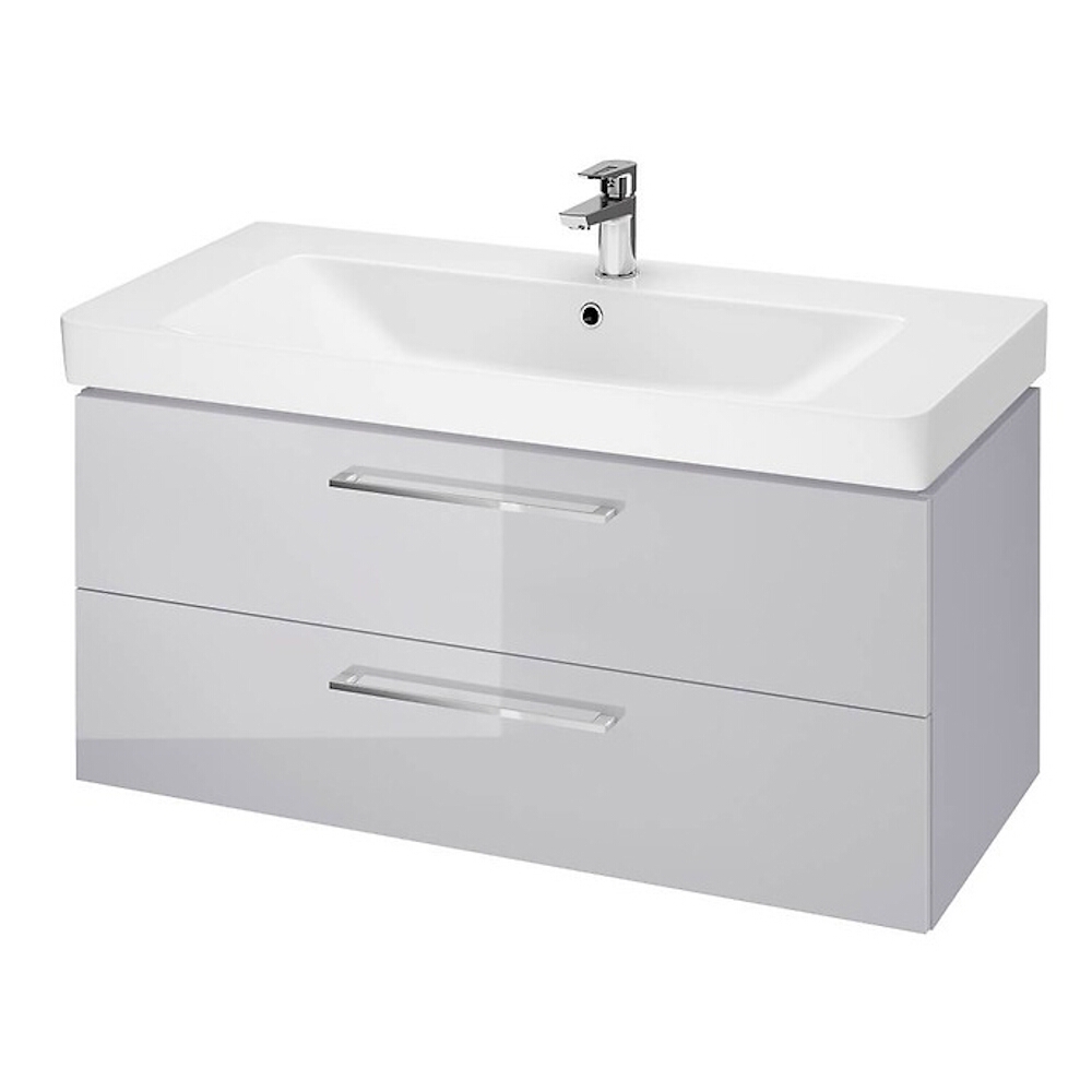 CERSANIT Unterschrank mit Waschbecken im Set SET b307 LARA MILLE 100 grau dsm S801-332-DSM
