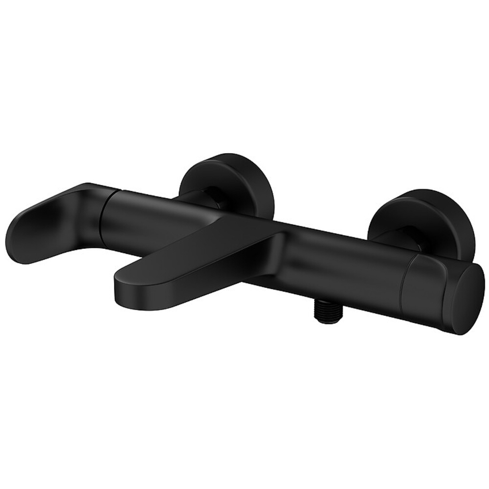 CERSANIT Wandarmatur für Badewanne und Dusche INVERTO Griff 2 Design in 1 schwarz +gold S951-314