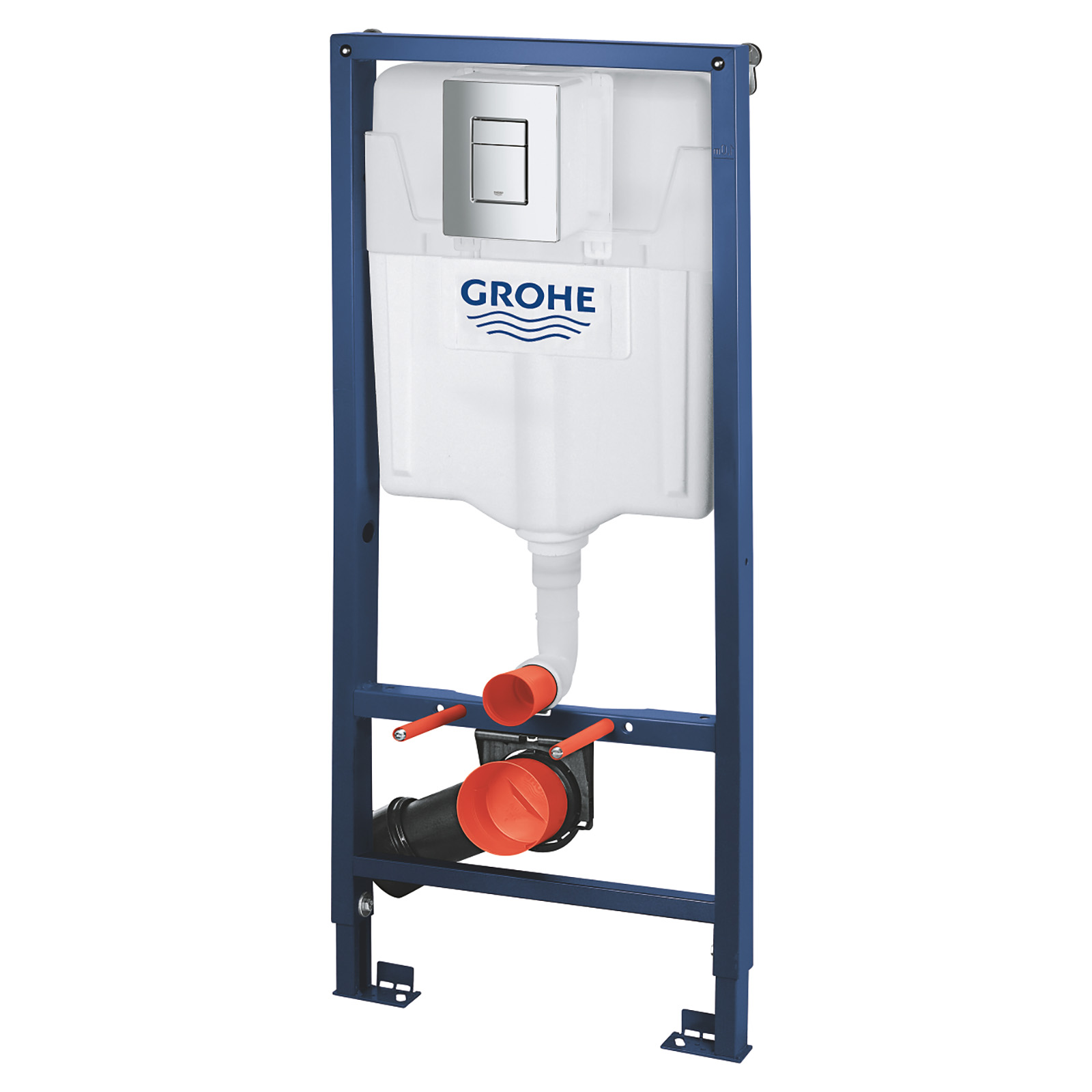 GROHE WC-Vorwandelement Flush montierter pneumatischer RAPID SL 3in1 mit Chrom-38772001-Knopf