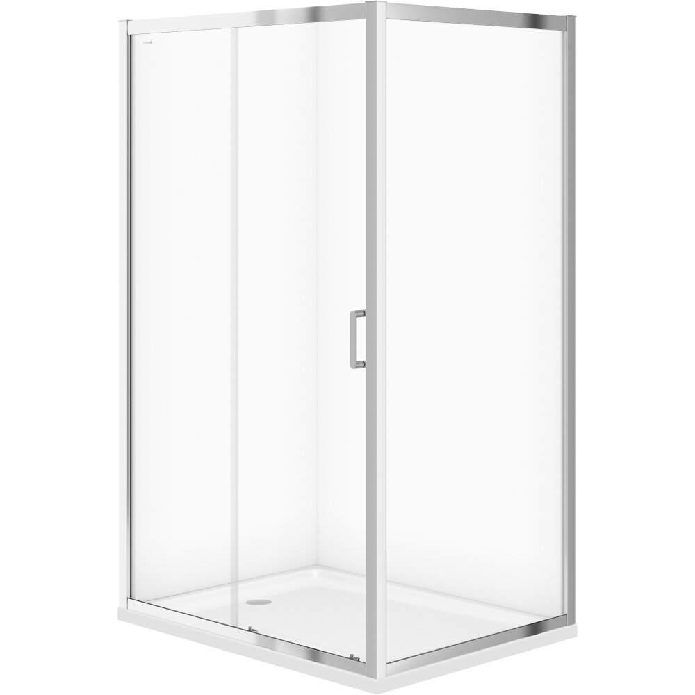 CERSANIT Schiebeduschkabine ZIP Chrom transparentes Glas 120x90x190 S154-004