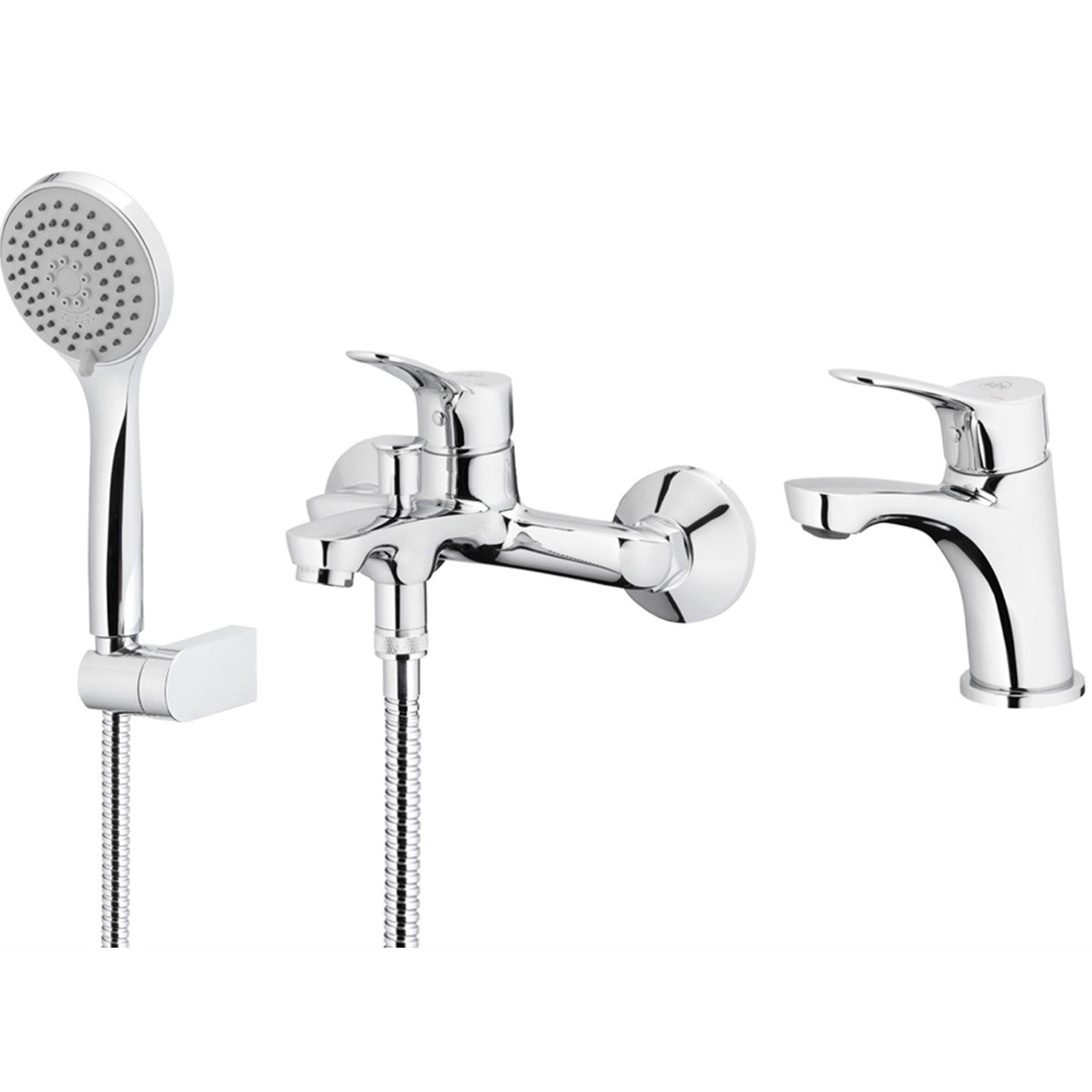 KFA Set MORRIS Waschbeckenhahn + Badewannenhahn + Spot-Dusche Chrom 5241-003-00