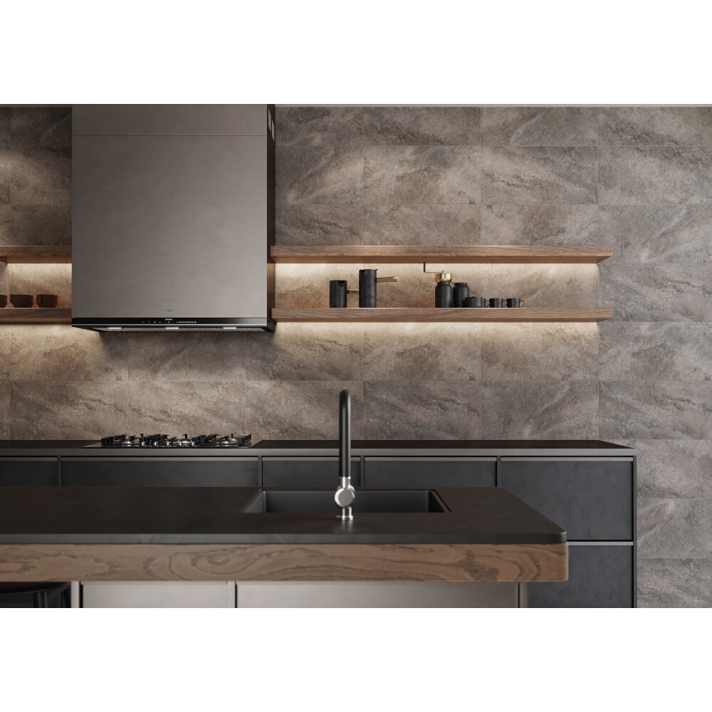 Glasiertes feinsteinzeug GAIA grey light structure mat 29,8x59,8