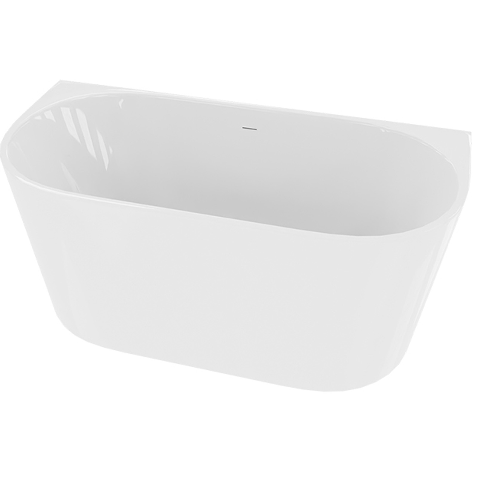 LAVITA Freistehende wandmontierte Badewanne DERA SLIM 150x75 cm