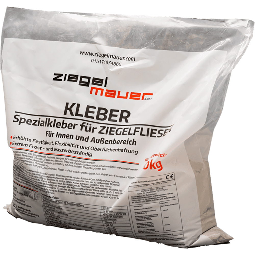 Spezialkleber für Ziegelfliesen 10 kg