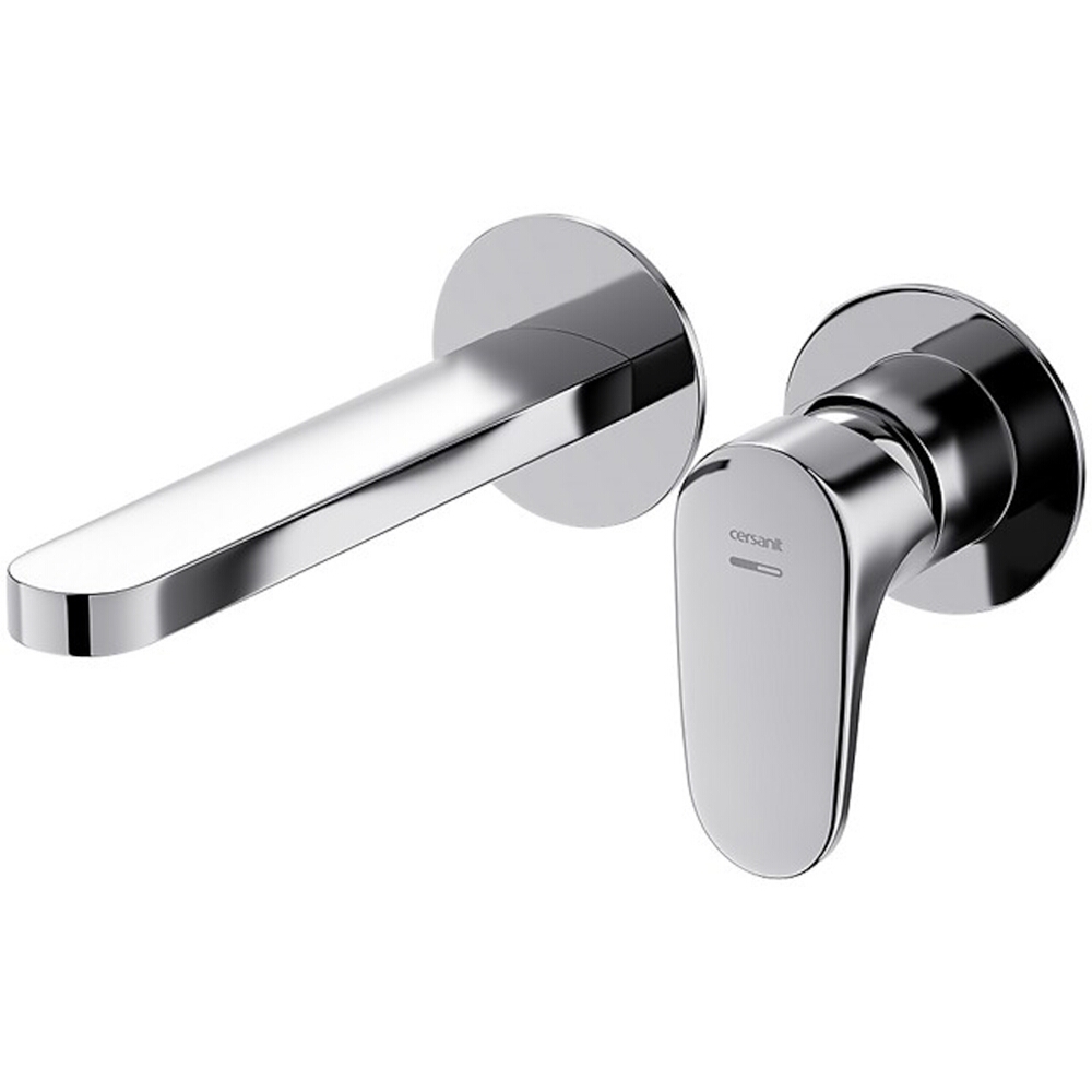 CERSANIT INVERTO Unterputz-Waschtischmischer mit Box, 2 in 1 Griffe, chrom + schwarz S951-302