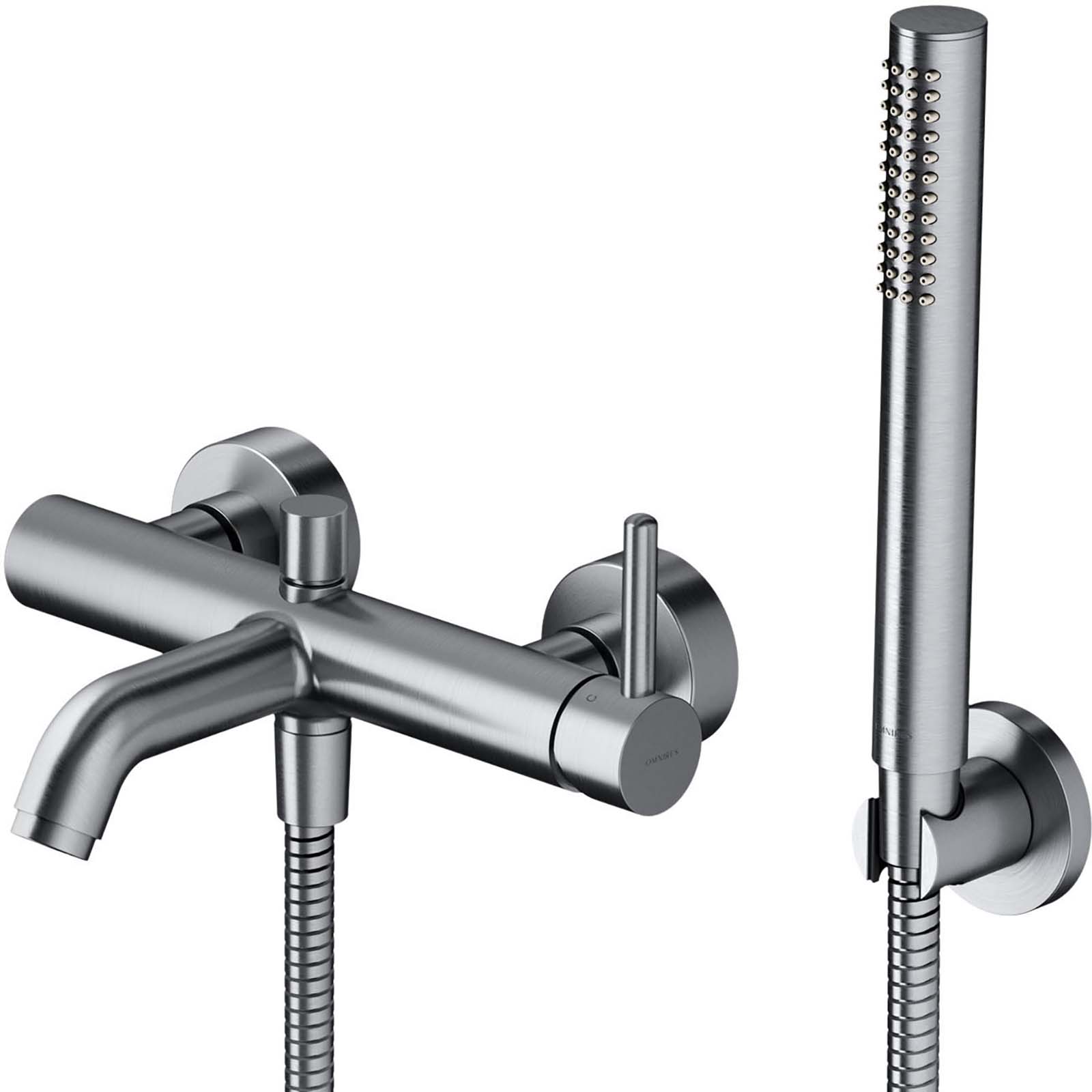 OMNIRES Y-Bademixer mit Duschset gebürstetes Nickel-Y1231NI