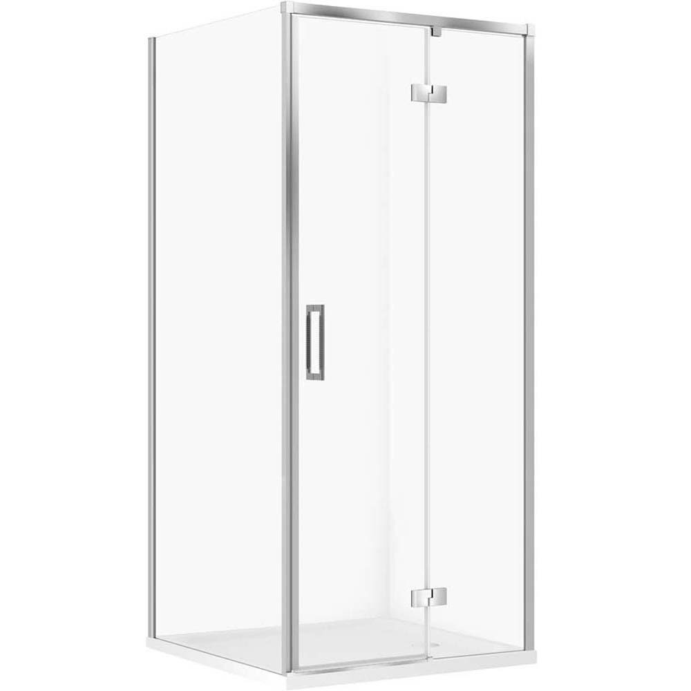 CERSANIT LARGA Duschkabine rechts chrom 90x90 mit Duschwanne TAKO 90x90x4 weiß S601-342