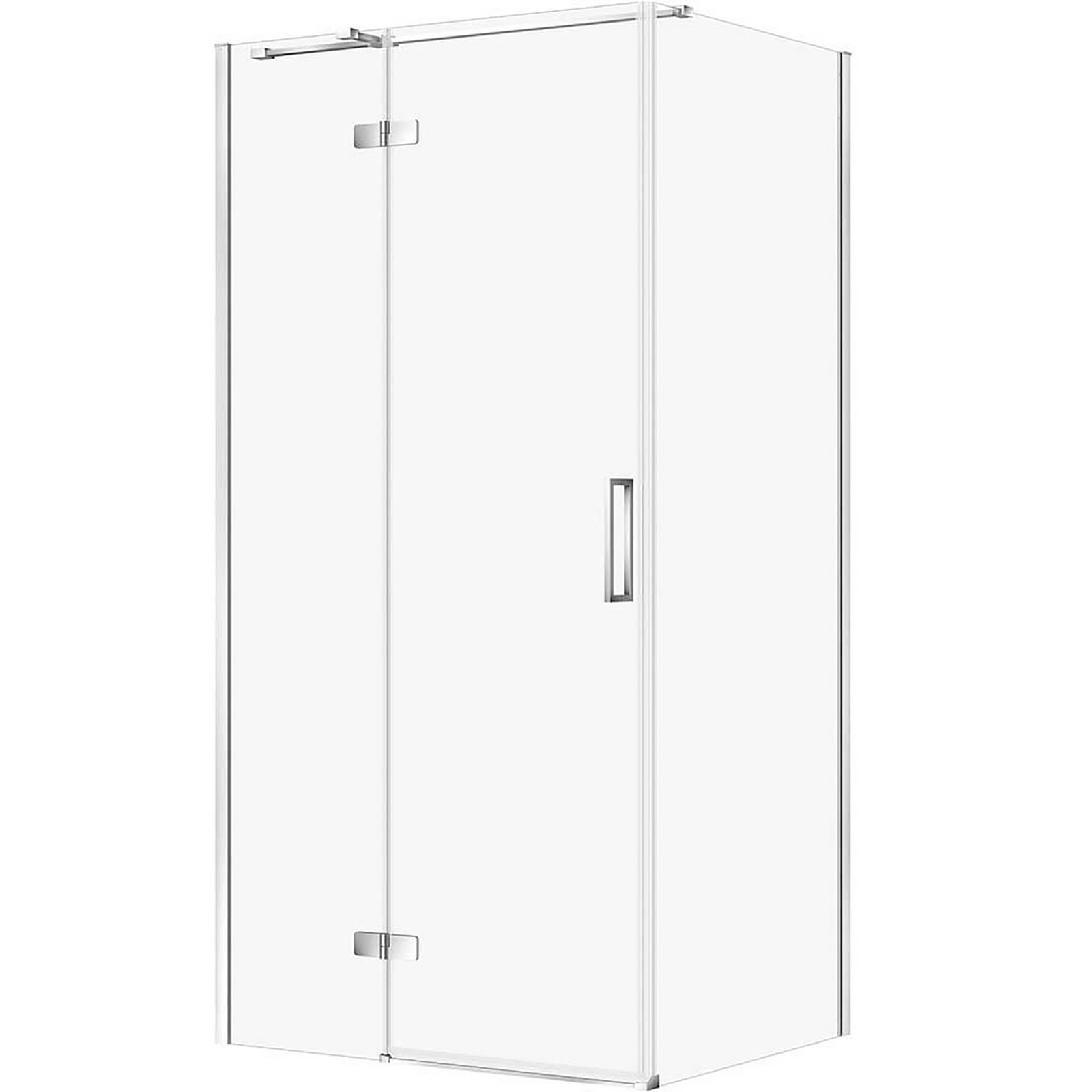 CERSANIT Rechteckige Duschkabine JOTA 100x80 links chrom, transparentes Glas S160-032