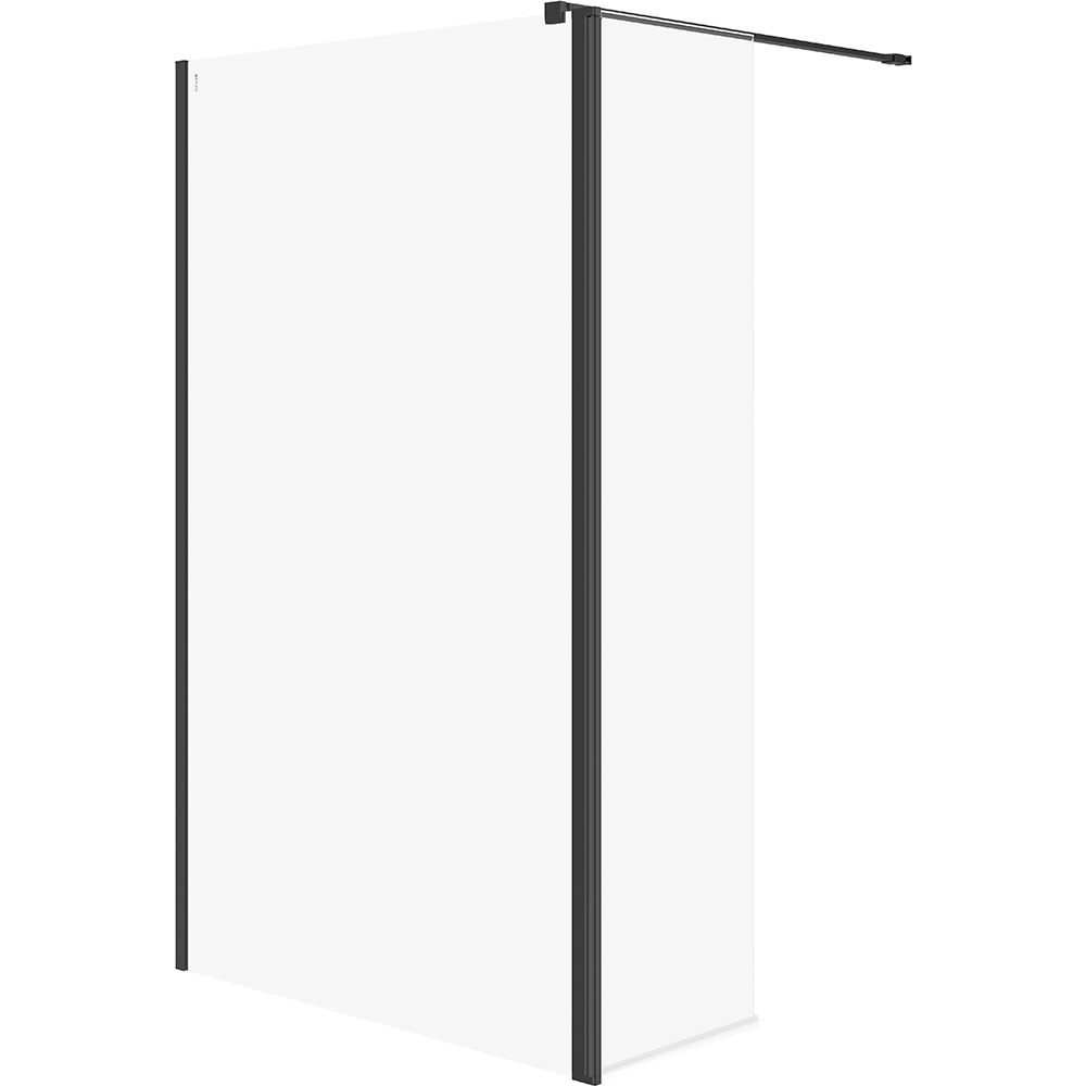 CERSANIT WALK-IN Duschkabine MILLE mit Stellwand 120x30x200 schwarz S601-180