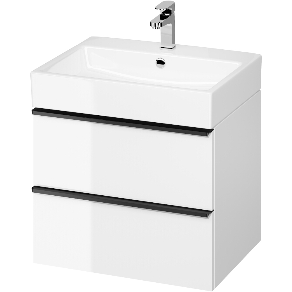 CERSANIT VIRGO 60 Schrankset mit schwarzem Griff mit Waschbecken VIRGO S804-431