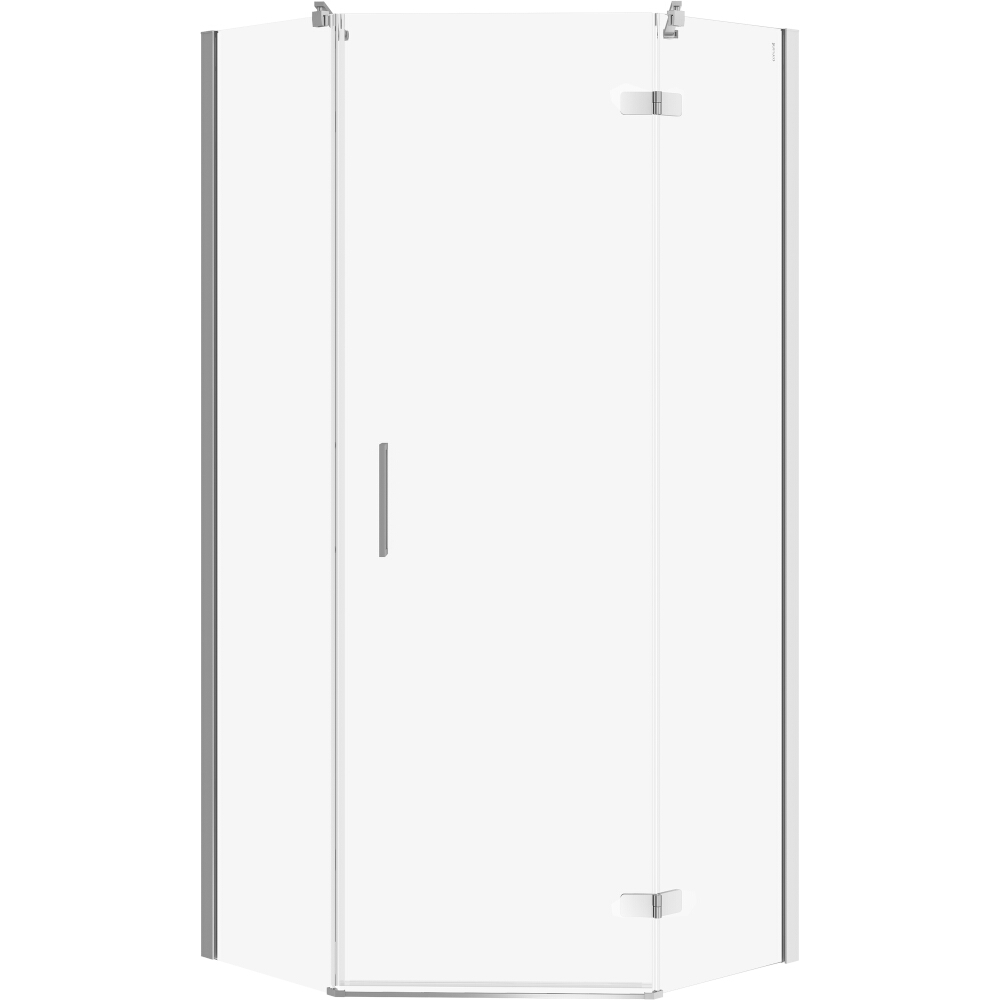 CERSANIT Fünfeckige Duschkabine JOTA rechts chrom 90x90x195 transparentes Glas S160-013