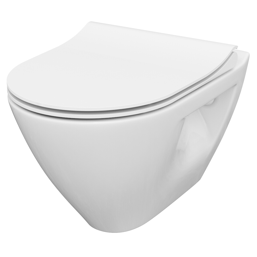 CERSANIT Wandhängendes WC-Becken SET B292 MZ MILLE PLUS CLEAN ON Duroplast Slim Sitz S701-454