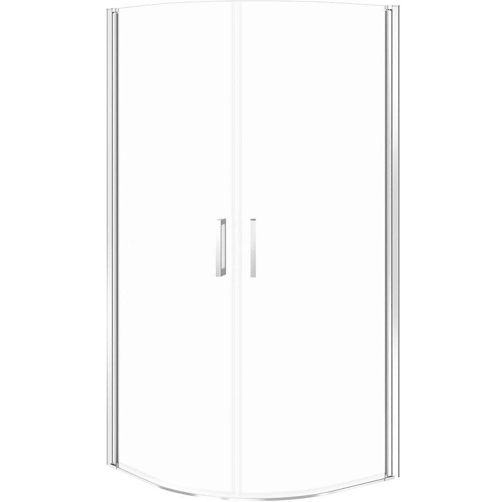 CERSANIT Halbrunde Duschkabine MODUO 90x90 chrom, transparentes Glas S162-017