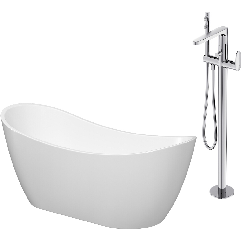CERSANIT ZEN DOUBLE 182x71 freistehende Badewannengarnitur mit INVERTO S601-139 freistehender Armatur
