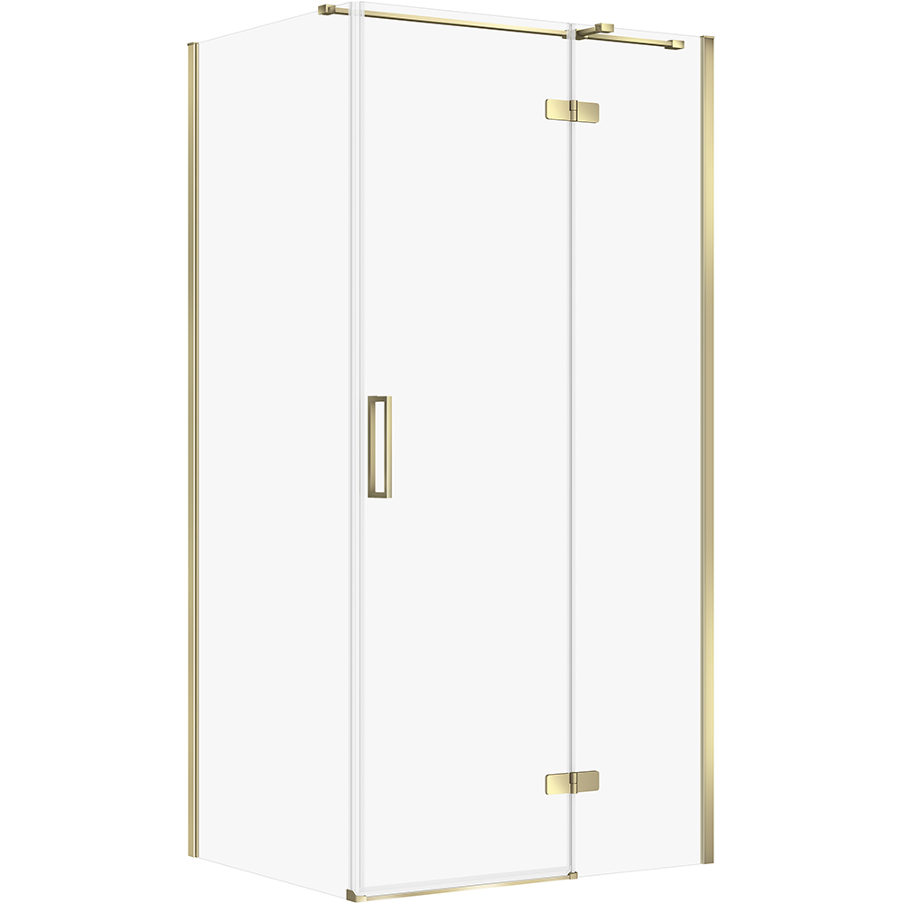 CERSANIT Rechteckige Duschkabine JOTA 100x80 rechts gold, transparentes Glas S160-035
