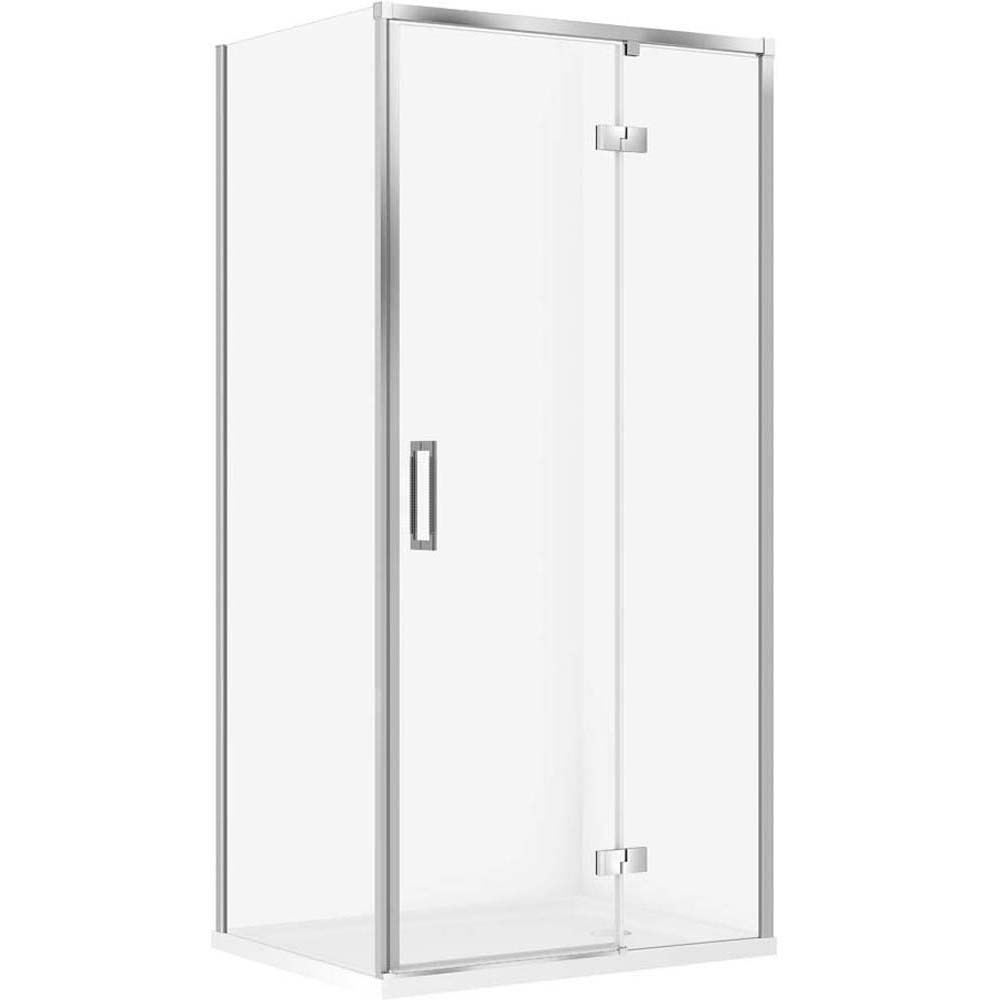 CERSANIT LARGA Duschkabine rechts chrom 100x80 mit Duschwanne TAKO 100x80x4 weiß S601-338