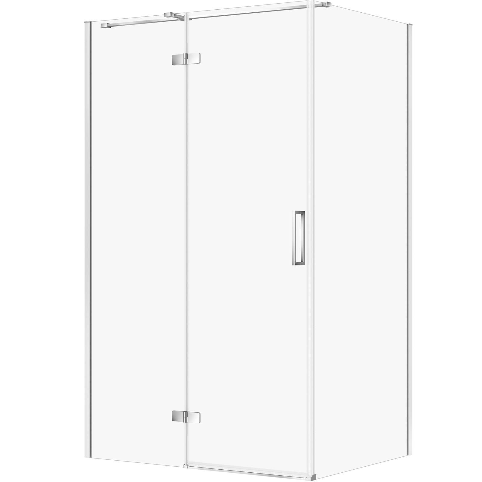 CERSANIT JOTA rechteckige Duschkabine 100x80 rechts schwarz, transparentes Glas S160-033