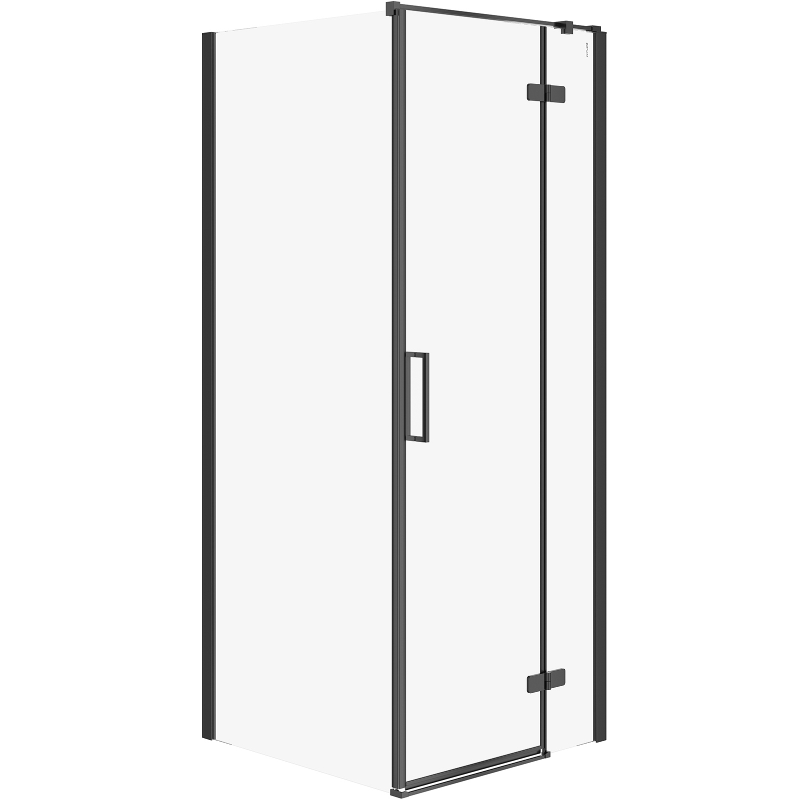 CERSANIT Eckduschkabine JOTA rechts schwarz 80x80x195 transparentes Glas S160-008
