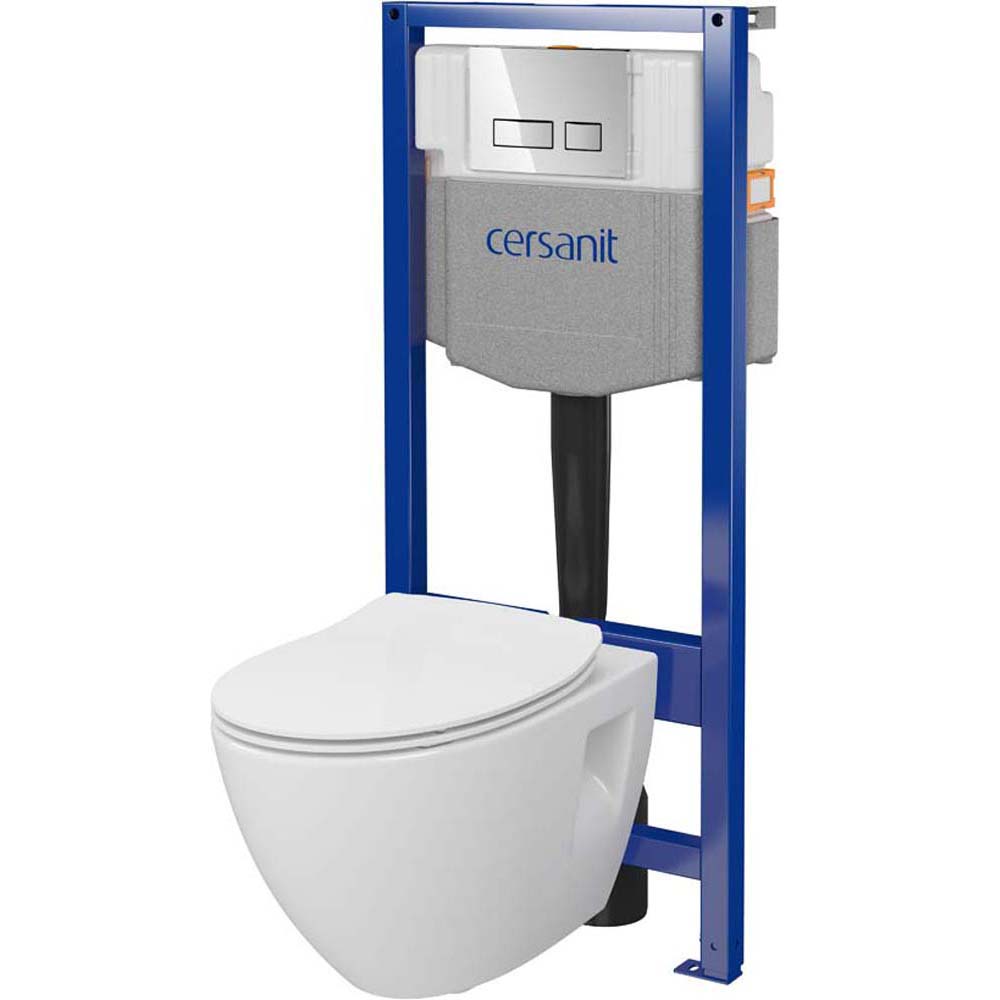 CERSANIT SYSTEM 50 mech Unterputz-Set, Moduo Plus Schale, Platine, Chromknopf S701-769
