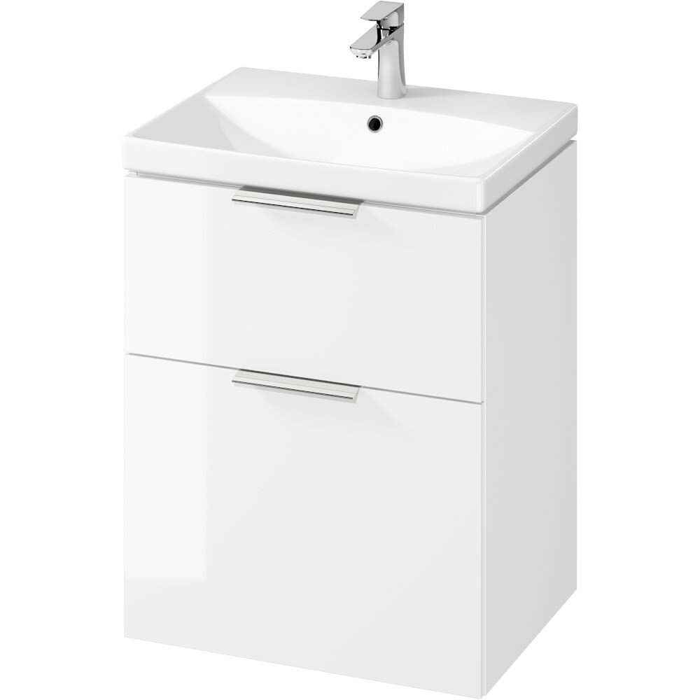 CERSANIT SET B589 CITY 60 weißer Schrank zur Selbstmontage mit CITY 60 Waschbecken S801-422