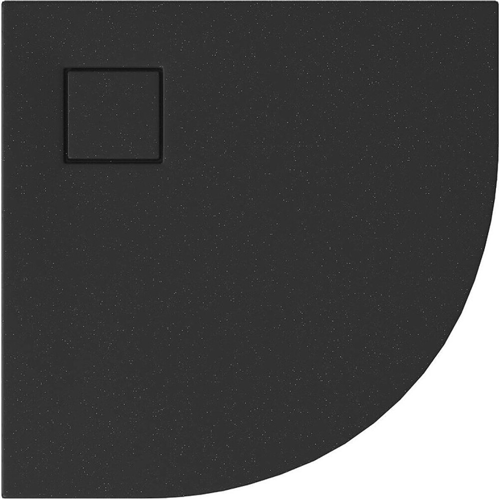CERSANIT Duschwanne SET B456 TAKO SLIM 80x4 schwarz matt + Siphon (VIRT) S932-163
