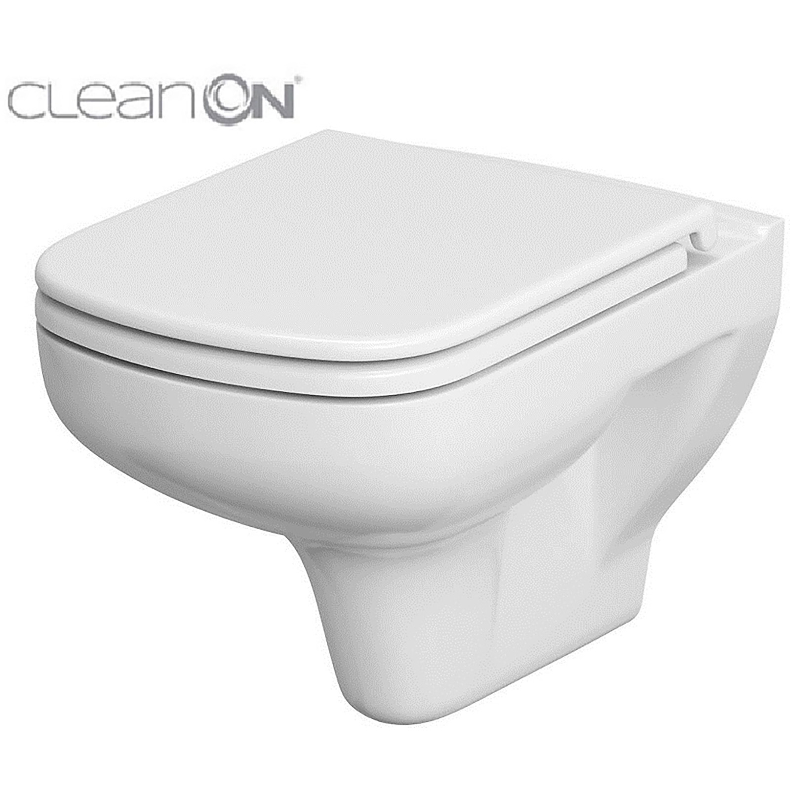 CERSANIT Wandhängende WC-Schüssel FARBE rechteckiger Duraplast-Sitz antibakteriell langsamer Fall mit einfacher Entriegelung K701-042