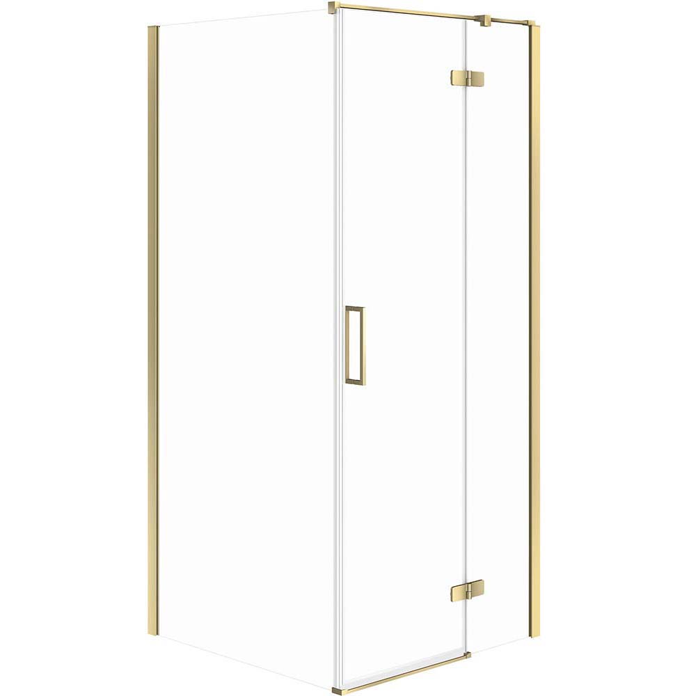 CERSANIT JOTA quadratische Duschkabine rechts 80x80 gold, transparentes Glas S160-024